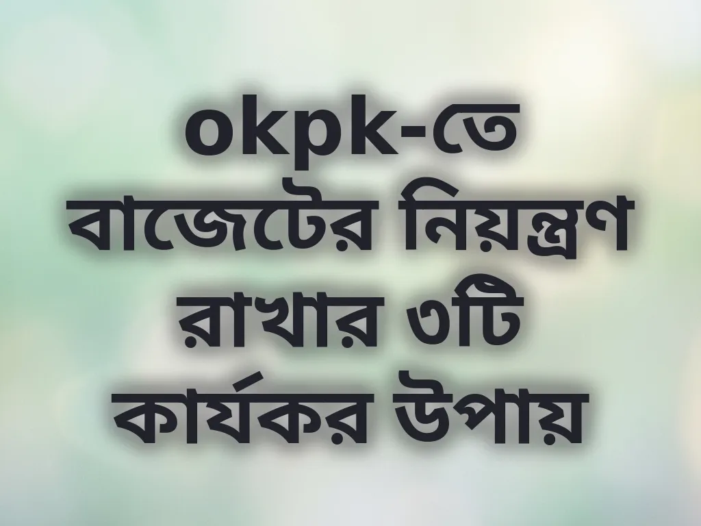 বাজেট টিপস